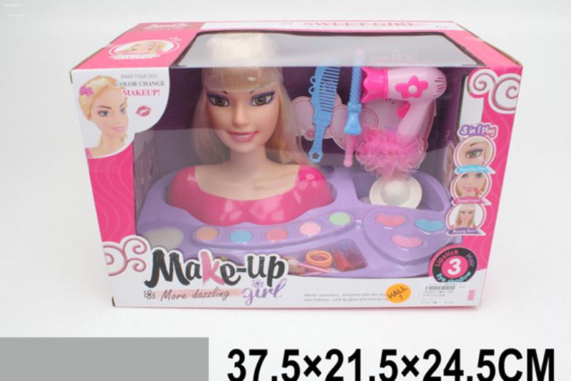 Голова куклы с набором в коробке 37,5*21,5*24,5