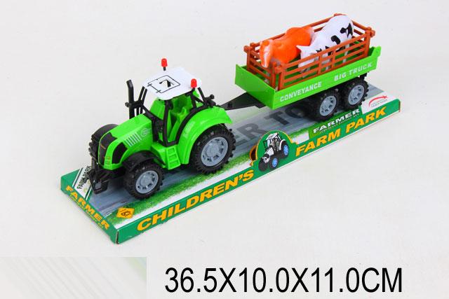 Трактор с прицепом и животными PVC, 36,5*10*11
